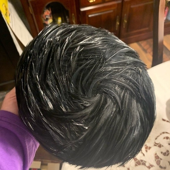 Vintage Rafield Black Feather Hat 1960's - Picture 4 of 7